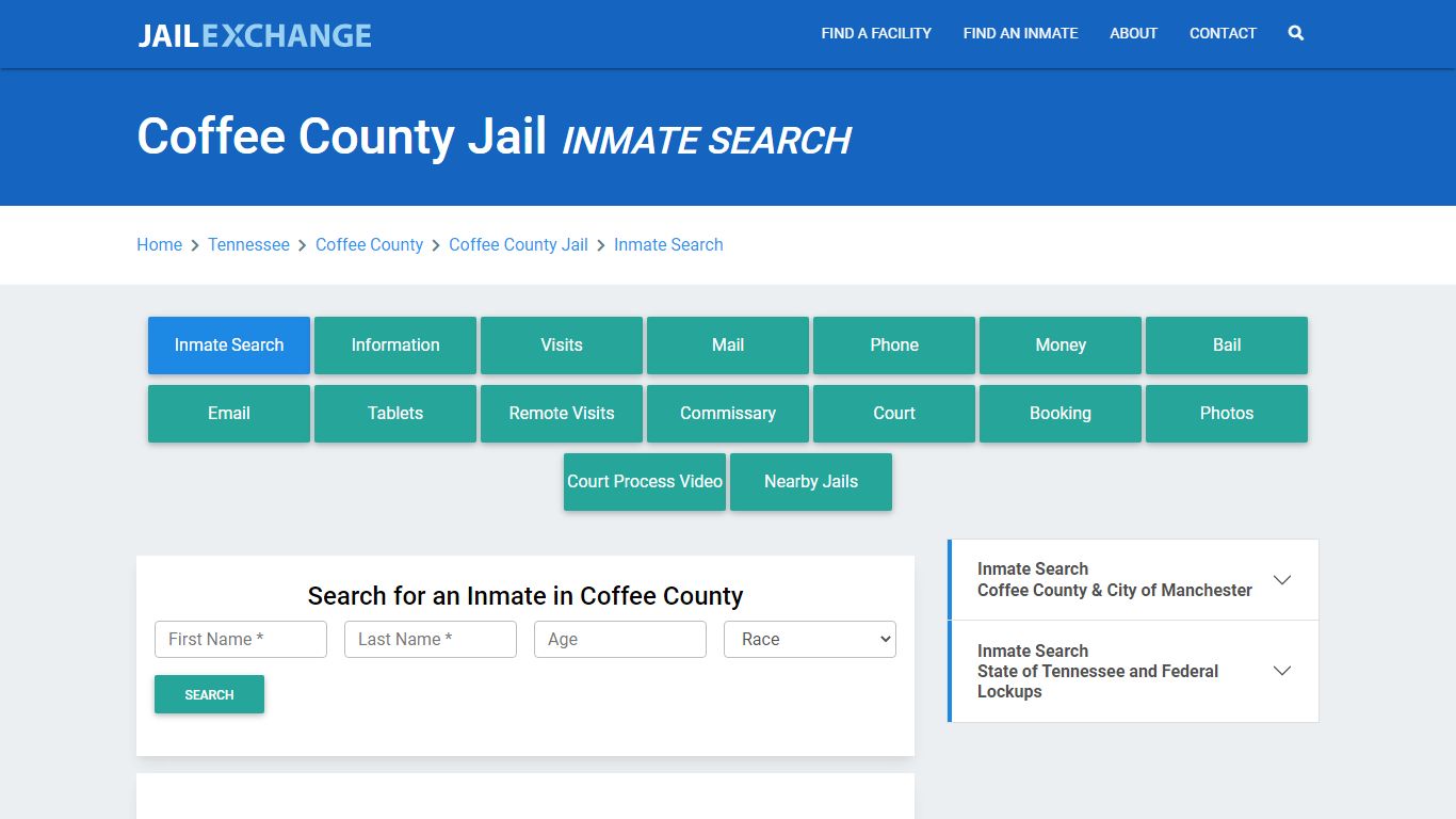 Coffee County Jail, TN Inmate Search: Roster & Mugshots - Jail Exchange