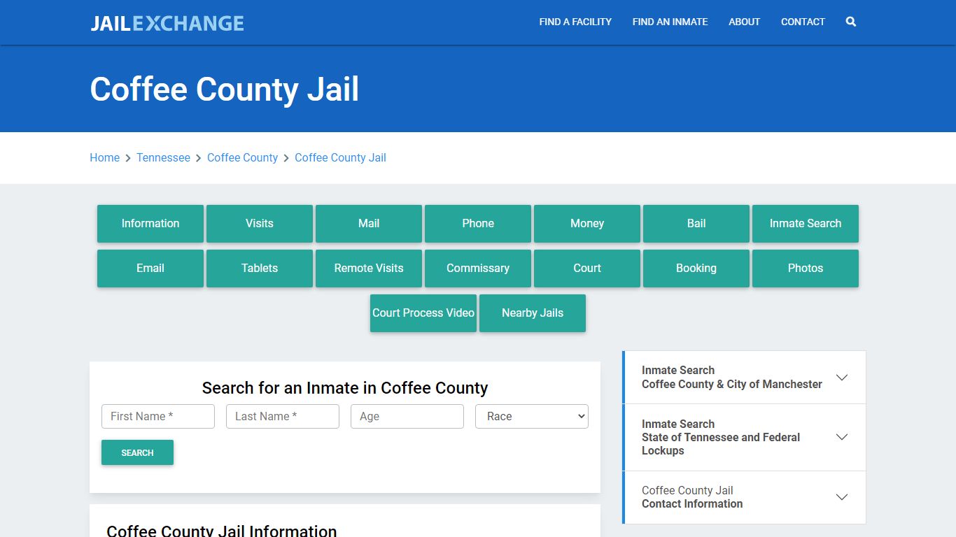 Coffee County Jail Roster Lookup, TN, Inmate Search - Jail Exchange